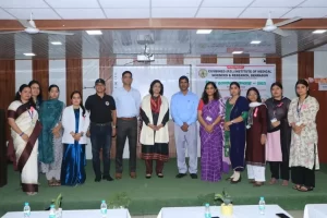 Group photo of dignitaries and faculty at World Breastfeeding Week program