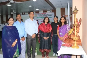 Chief Guest Dr. Sumita Prabhakar with college officials during breastfeeding awareness event